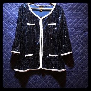 🎉 HP Iman Global Sequin Jacket. NWOT